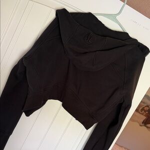 lululemon athletica Black Cropped Hooded Utility Jacket